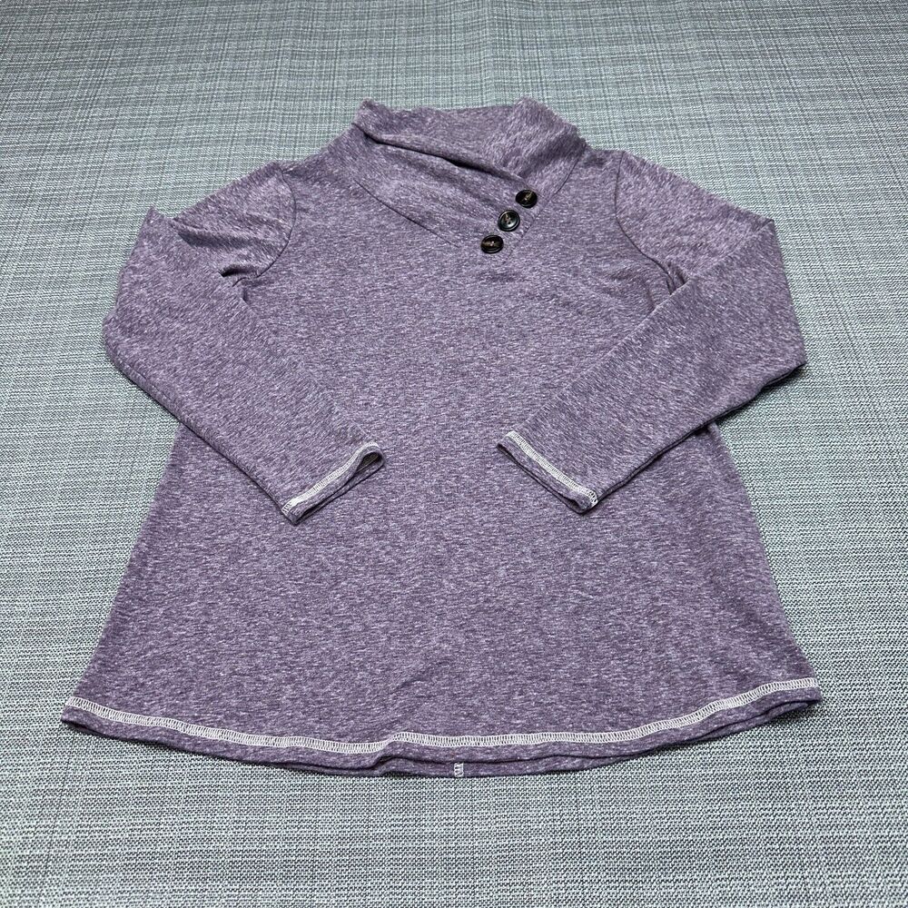 Soft Surroundings Shirt Womens Petite Small Purple Brinley Sweater Sweatshirt